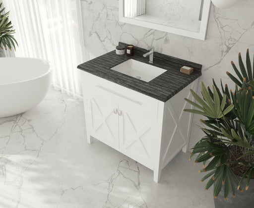 Laviva | Wimbledon 36" White Bathroom Vanity with Black Wood Marble Countertop Laviva - Vanities Laviva   