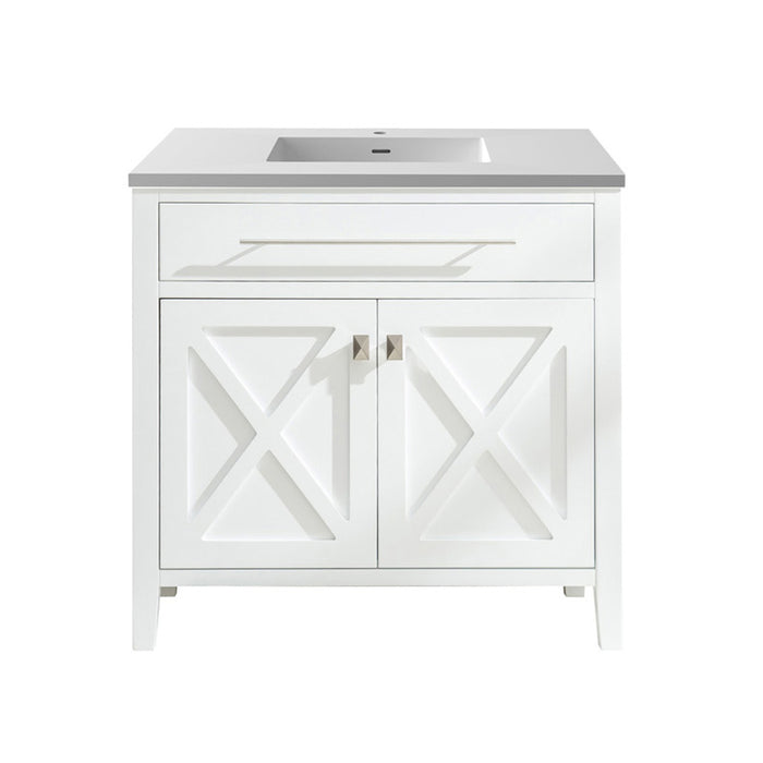 Laviva | Wimbledon 36" White Bathroom Vanity with Matte White VIVA Stone Solid Surface Countertop Laviva - Vanities Laviva   