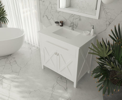 Laviva | Wimbledon 36" White Bathroom Vanity with Matte White VIVA Stone Solid Surface Countertop Laviva - Vanities Laviva   