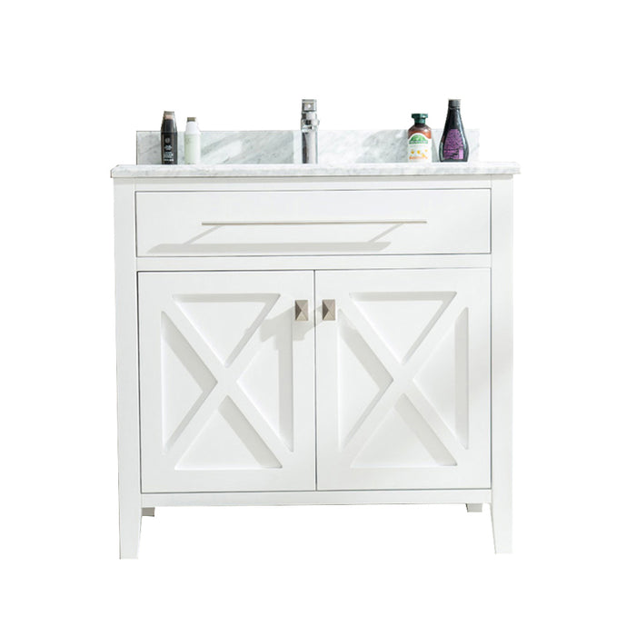 Laviva | Wimbledon 36" White Bathroom Vanity with White Carrara Marble Countertop Laviva - Vanities Laviva   