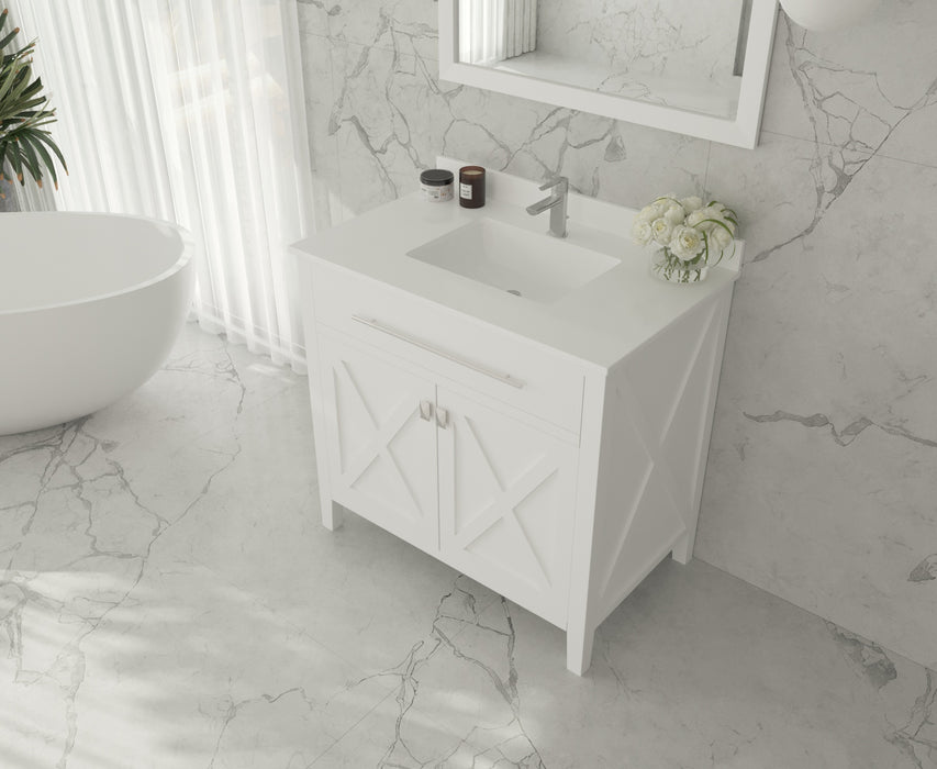 Laviva | Wimbledon 36" White Bathroom Vanity with White Quartz Countertop Laviva - Vanities Laviva   