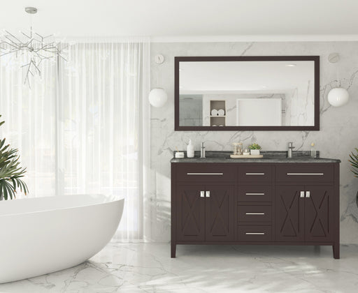 Laviva | Wimbledon 60" Brown Double Sink Bathroom Vanity with Black Wood Marble Countertop Laviva - Vanities Laviva   