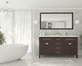 Laviva | Wimbledon 60" Brown Double Sink Bathroom Vanity with Matte White VIVA Stone Solid Surface Countertop Laviva - Vanities Laviva   