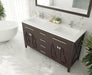 Laviva | Wimbledon 60" Brown Double Sink Bathroom Vanity with Matte White VIVA Stone Solid Surface Countertop Laviva - Vanities Laviva   