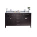 Laviva | Wimbledon 60" Brown Double Sink Bathroom Vanity with White Stripes Marble Countertop Laviva - Vanities Laviva   