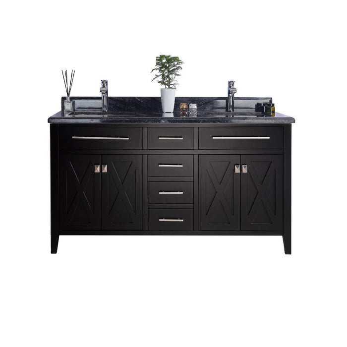 Laviva | Wimbledon 60" Espresso Double Sink Bathroom Vanity with Black Wood Marble Countertop Laviva - Vanities Laviva   