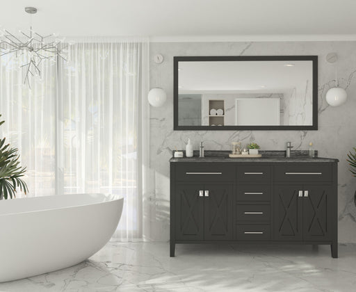 Laviva | Wimbledon 60" Espresso Double Sink Bathroom Vanity with Black Wood Marble Countertop Laviva - Vanities Laviva   