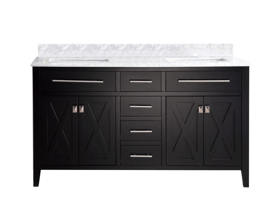 Laviva | Wimbledon 60" Espresso Double Sink Bathroom Vanity with White Carrara Marble Countertop Laviva - Vanities Laviva   