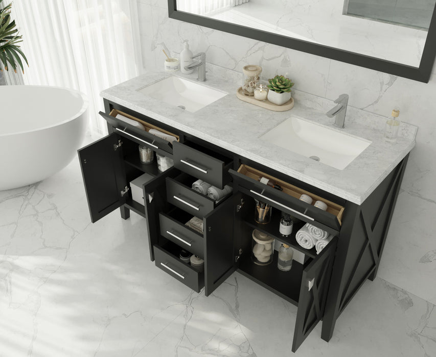 Laviva | Wimbledon 60" Espresso Double Sink Bathroom Vanity with White Carrara Marble Countertop Laviva - Vanities Laviva   