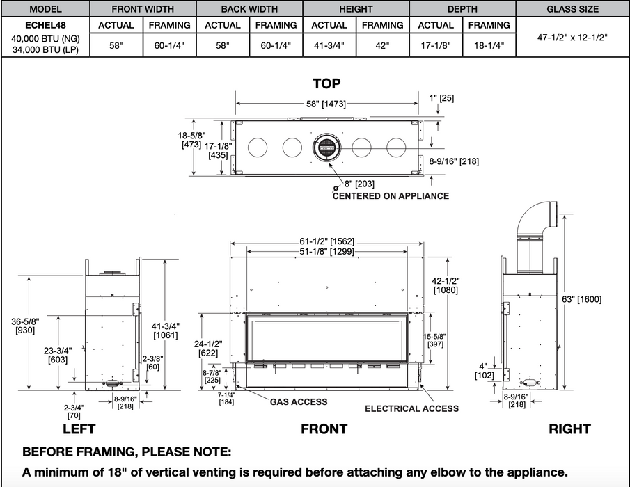 Majestic | Echelon II 48" Direct Vent Linear Gas Fireplace Majestic - Fireplace Majestic   