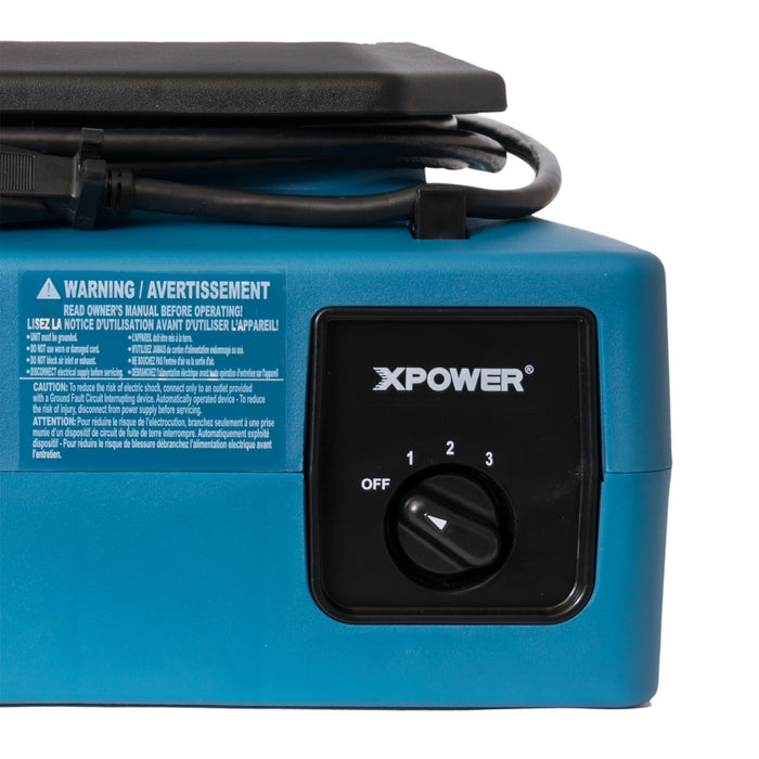 XPOWER | PL-700A-Blue | 1/3 HP, 1050 CFM, 2.8 Amps, 3-Speed Low Profile Air Mover XPOWER - Low Profile Air Mover XPOWER   