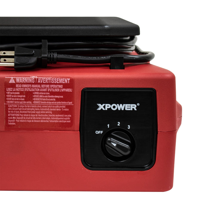 XPOWER | PL-700A-Blue | 1/3 HP, 1050 CFM, 2.8 Amps, 3-Speed Low Profile Air Mover XPOWER - Low Profile Air Mover XPOWER   