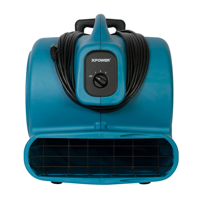 XPOWER | P-800H-Blue | 3/4 HP, 3200 CFM, 7.5 Amps, 3-Speed Air Mover w/ Telescopic Handle & Wheels XPOWER - Centrifugal Air Mover XPOWER   