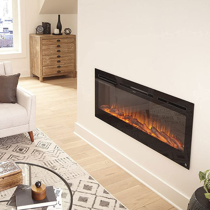 Touchstone | Sideline 40" Recessed Mounted Electric Fireplace, Black Touchstone - Electric Fireplace Touchstone   