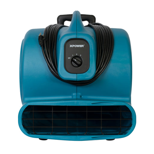 XPOWER | P-830H-Blue | 1 HP, 3600 CFM, 8.5 Amps, 3-Speed Air Mover w/ Telescopic Handle & Wheels XPOWER - Centrifugal Air Mover XPOWER   