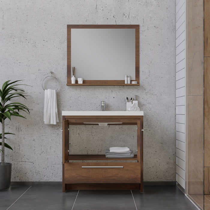 Alya Bath | Sortino 36" Modern Bathroom Vanity in Rosewood (Free Standing) Alya Bath - Vanities Alya Bath   