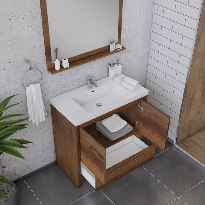 Alya Bath | Sortino 36" Modern Bathroom Vanity in Rosewood (Free Standing) Alya Bath - Vanities Alya Bath   