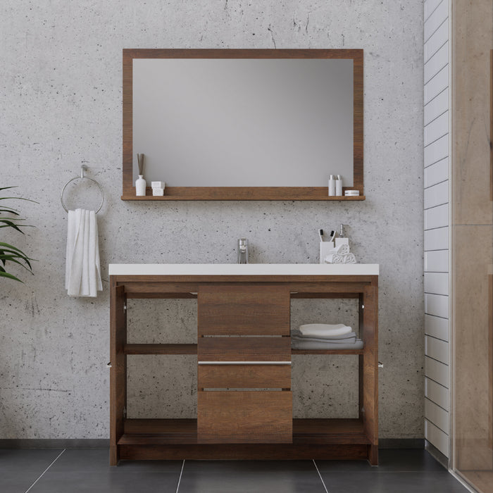 Alya Bath | Sortino 48" Modern Bathroom Vanity in Rosewood (Free Standing) Alya Bath - Vanities Alya Bath   