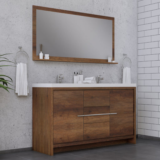 Alya Bath | Sortino 60 Double" Modern Bathroom Vanity in Rosewood (Free Standing) Alya Bath - Vanities Alya Bath   