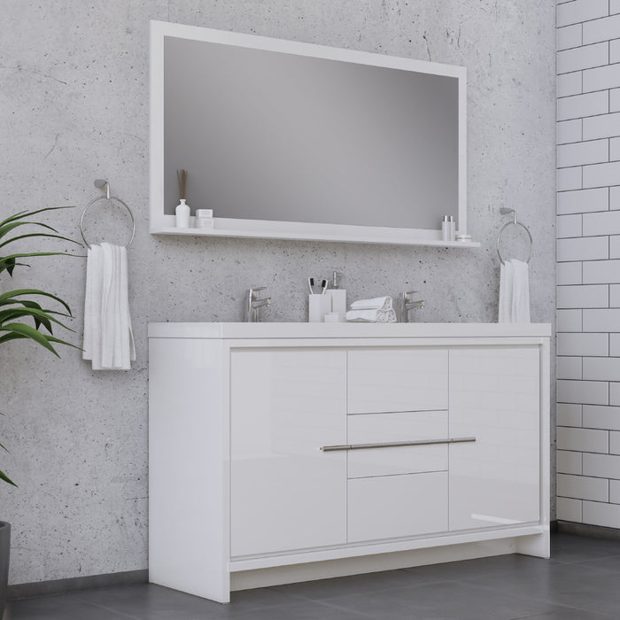 Alya Bath | Sortino 60 Double" Modern Bathroom Vanity in White (Free Standing) Alya Bath - Vanities Alya Bath   