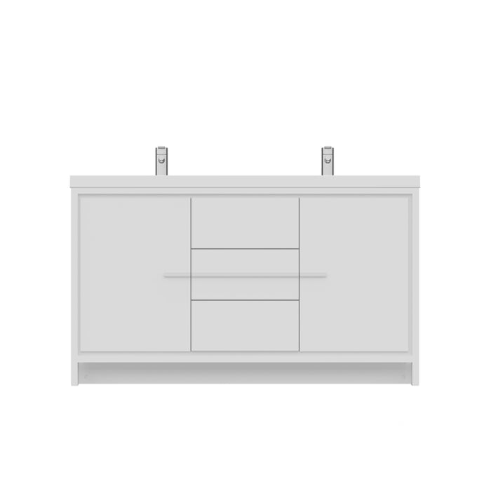 Alya Bath | Sortino 60 Double" Modern Bathroom Vanity in White (Free Standing) Alya Bath - Vanities Alya Bath   