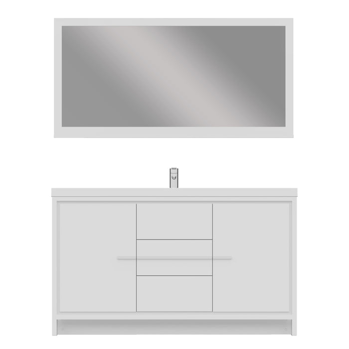 Alya Bath | Sortino 60 Single" Modern Bathroom Vanity in White (Free Standing) Alya Bath - Vanities Alya Bath   