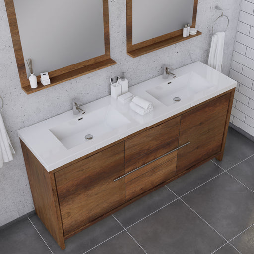 Alya Bath | Sortino 72" Modern Bathroom Vanity in Rosewood (Free Standing) Alya Bath - Vanities Alya Bath   