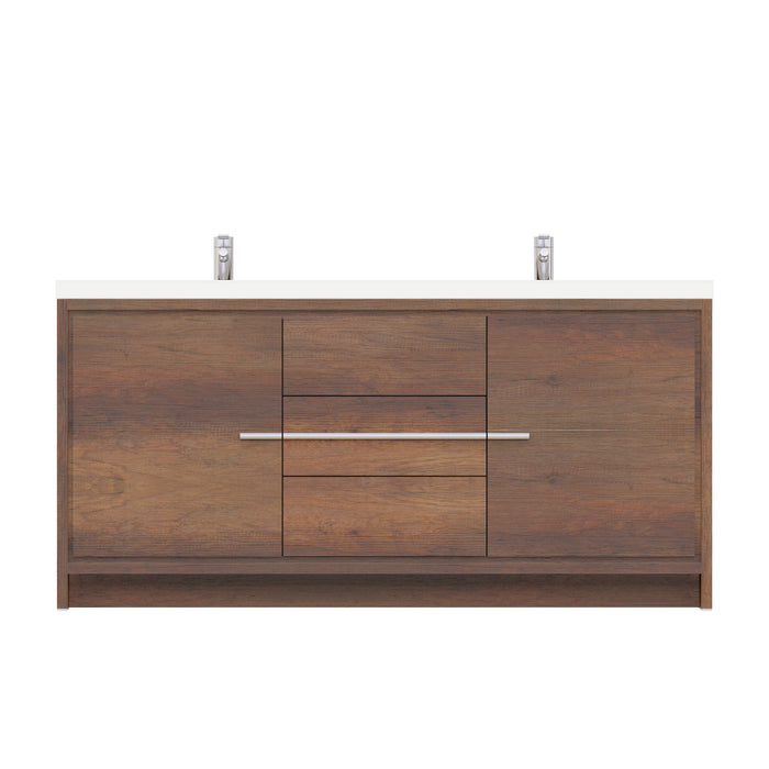 Alya Bath | Sortino 72" Modern Bathroom Vanity in Rosewood (Free Standing) Alya Bath - Vanities Alya Bath   