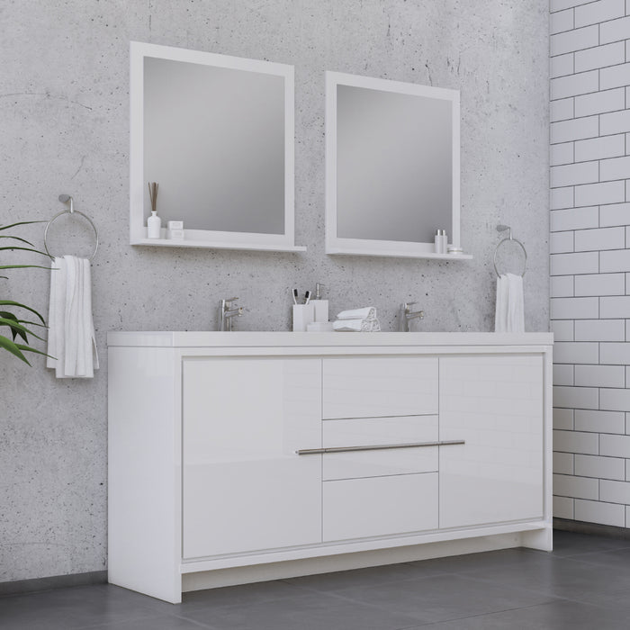 Alya Bath | Sortino 72" Modern Bathroom Vanity in White (Free Standing) Alya Bath - Vanities Alya Bath   