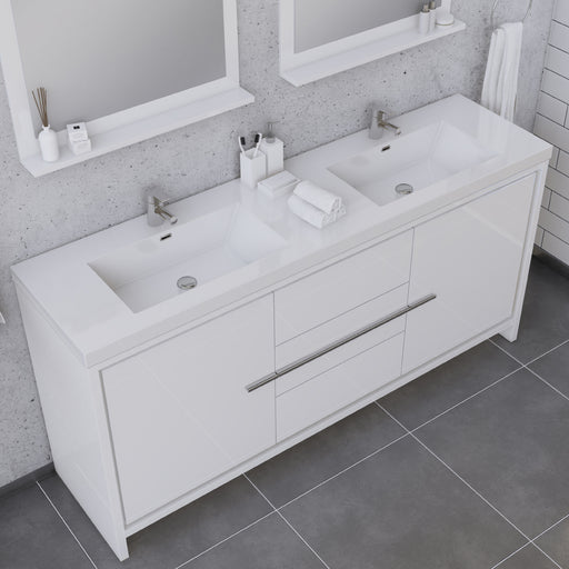 Alya Bath | Sortino 72" Modern Bathroom Vanity in White (Free Standing) Alya Bath - Vanities Alya Bath   
