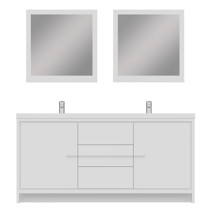 Alya Bath | Sortino 72" Modern Bathroom Vanity in White (Free Standing) Alya Bath - Vanities Alya Bath   