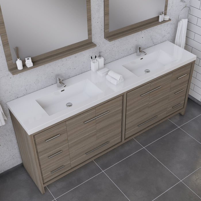 Alya Bath | Sortino 84" Modern Bathroom Vanity in Gray (Free Standing) Alya Bath - Vanities Alya Bath   