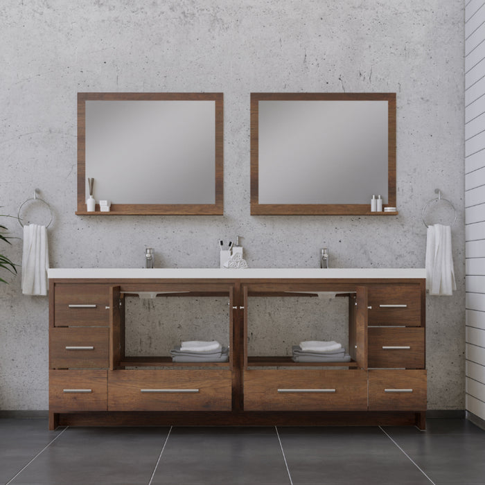 Alya Bath | Sortino 84" Modern Bathroom Vanity in Rosewood (Free Standing) Alya Bath - Vanities Alya Bath   