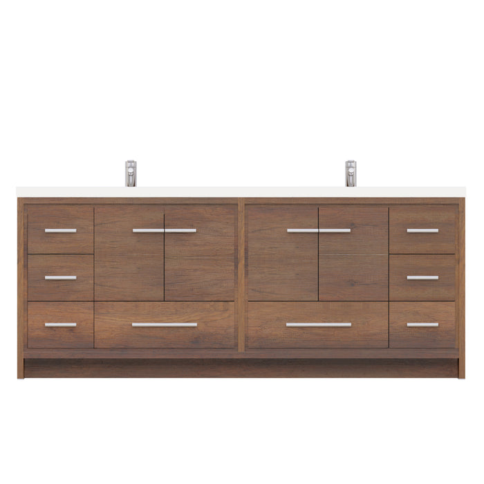 Alya Bath | Sortino 84" Modern Bathroom Vanity in Rosewood (Free Standing) Alya Bath - Vanities Alya Bath   