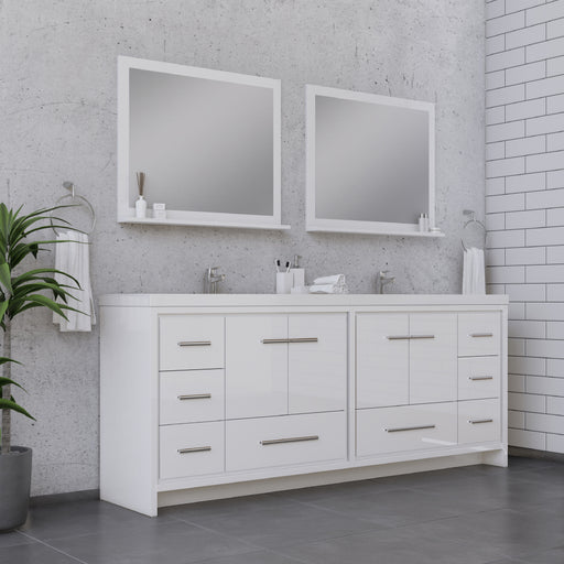 Alya Bath | Sortino 84" Modern Bathroom Vanity in White (Free Standing) Alya Bath - Vanities Alya Bath   
