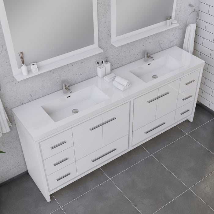 Alya Bath | Sortino 84" Modern Bathroom Vanity in White (Free Standing) Alya Bath - Vanities Alya Bath   