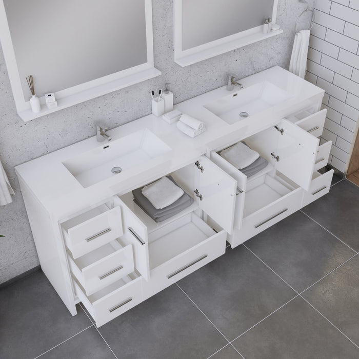 Alya Bath | Sortino 84" Modern Bathroom Vanity in White (Free Standing) Alya Bath - Vanities Alya Bath   