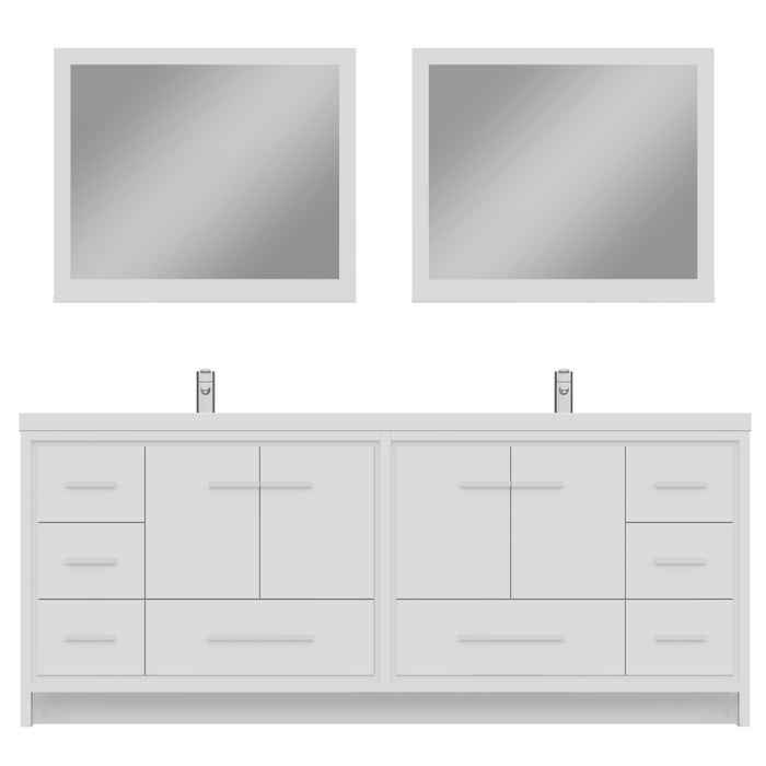 Alya Bath | Sortino 84" Modern Bathroom Vanity in White (Free Standing) Alya Bath - Vanities Alya Bath   