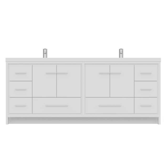 Alya Bath | Sortino 84" Modern Bathroom Vanity in White (Free Standing) Alya Bath - Vanities Alya Bath   