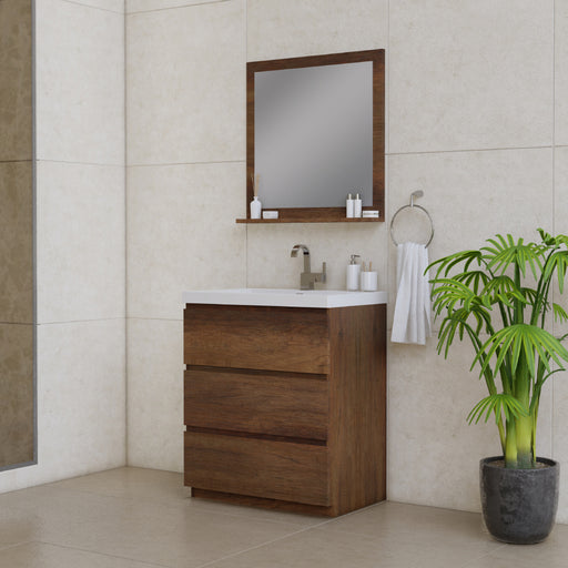 Alya Bath | Paterno 30" Modern Freestanding Bathroom Vanity in Rosewood Alya Bath - Vanities Alya Bath   