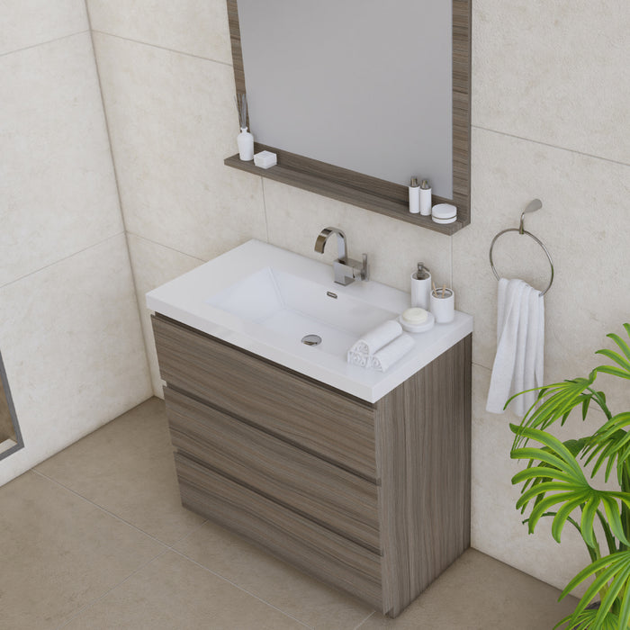 Alya Bath | Paterno 36" Modern Freestanding Bathroom Vanity in Gray Alya Bath - Vanities Alya Bath   