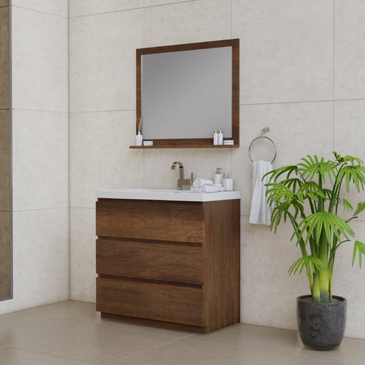 Alya Bath | Paterno 36" Modern Freestanding Bathroom Vanity in Rosewood Alya Bath - Vanities Alya Bath   