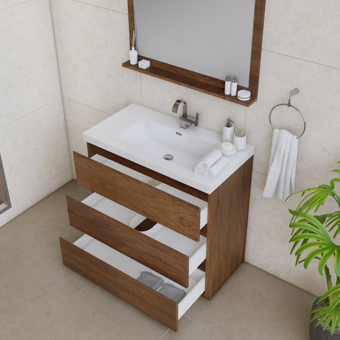 Alya Bath | Paterno 36" Modern Freestanding Bathroom Vanity in Rosewood Alya Bath - Vanities Alya Bath   