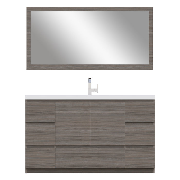 Alya Bath | Paterno 60" Single Modern Freestanding Bathroom Vanity in Gray Alya Bath - Vanities Alya Bath   