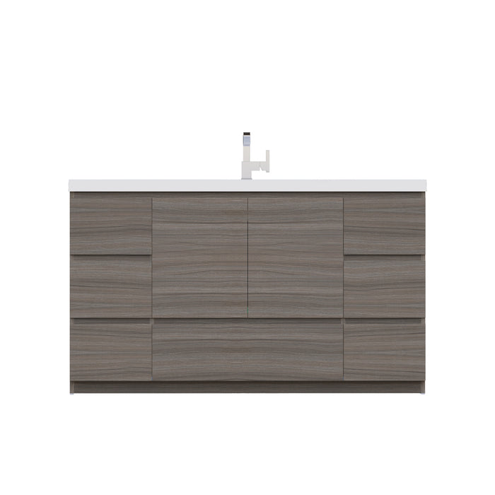 Alya Bath | Paterno 60" Single Modern Freestanding Bathroom Vanity in Gray Alya Bath - Vanities Alya Bath   