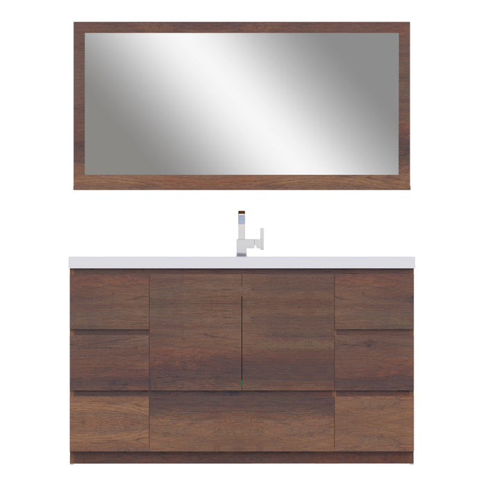 Alya Bath | Paterno 60" Single Modern Freestanding Bathroom Vanity in Rosewood Alya Bath - Vanities Alya Bath   