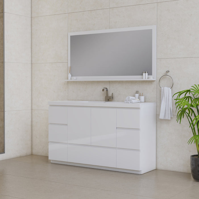 Alya Bath | Paterno 60" Single Modern Freestanding Bathroom Vanity in White Alya Bath - Vanities Alya Bath   