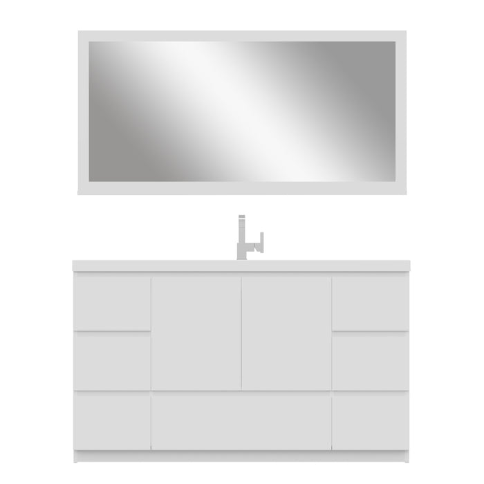 Alya Bath | Paterno 60" Single Modern Freestanding Bathroom Vanity in White Alya Bath - Vanities Alya Bath   