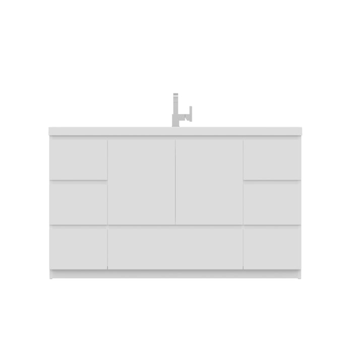 Alya Bath | Paterno 60" Single Modern Freestanding Bathroom Vanity in White Alya Bath - Vanities Alya Bath   