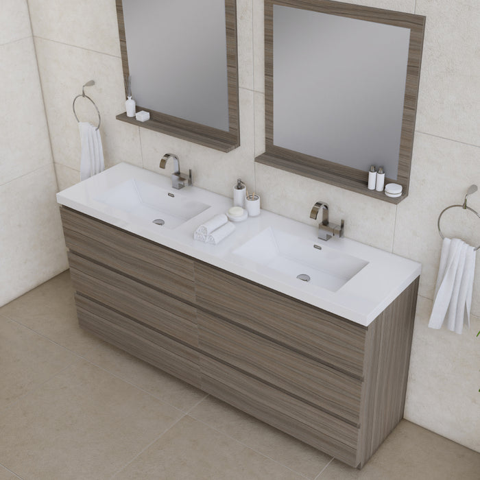 Alya Bath | Paterno 72" Modern Freestanding Bathroom Vanity in Gray Alya Bath - Vanities Alya Bath   